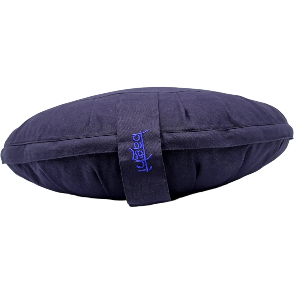 Bio Meditationskissen+Yogakissen Halbmond in Dunkelblau Blau von BAGHI Größe 43x23 cm Höhe 18 cm