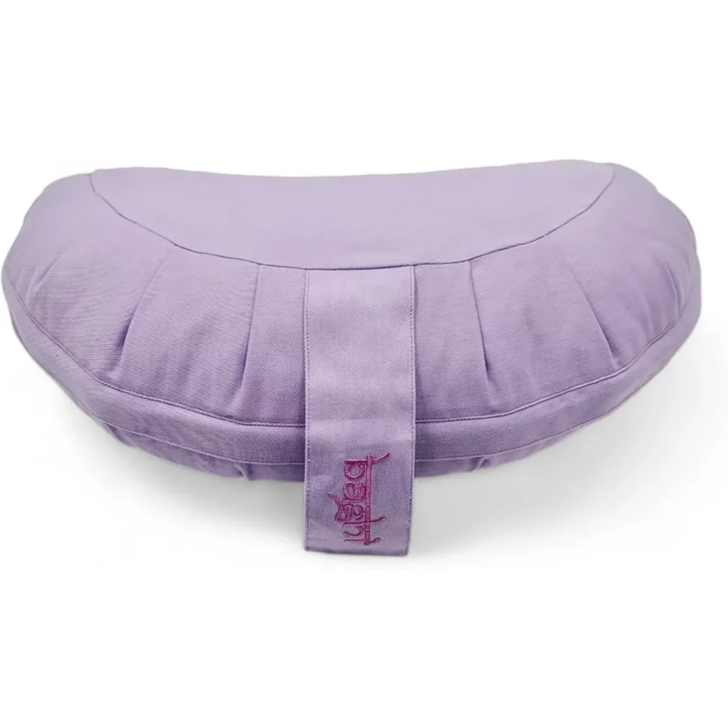 Bio Meditationskissen+Yogakissen Halbmond in Flieder Lila von BAGHI Größe 43x23 cm Höhe 18 cm