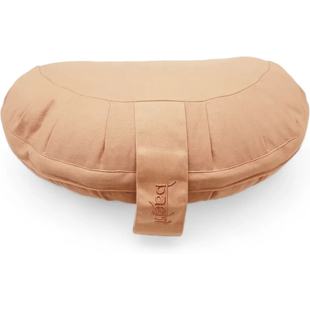 Bio Meditationskissen+Yogakissen Halbmond in Hellzimt Braun von BAGHI Größe 43x23 cm Höhe 18 cm