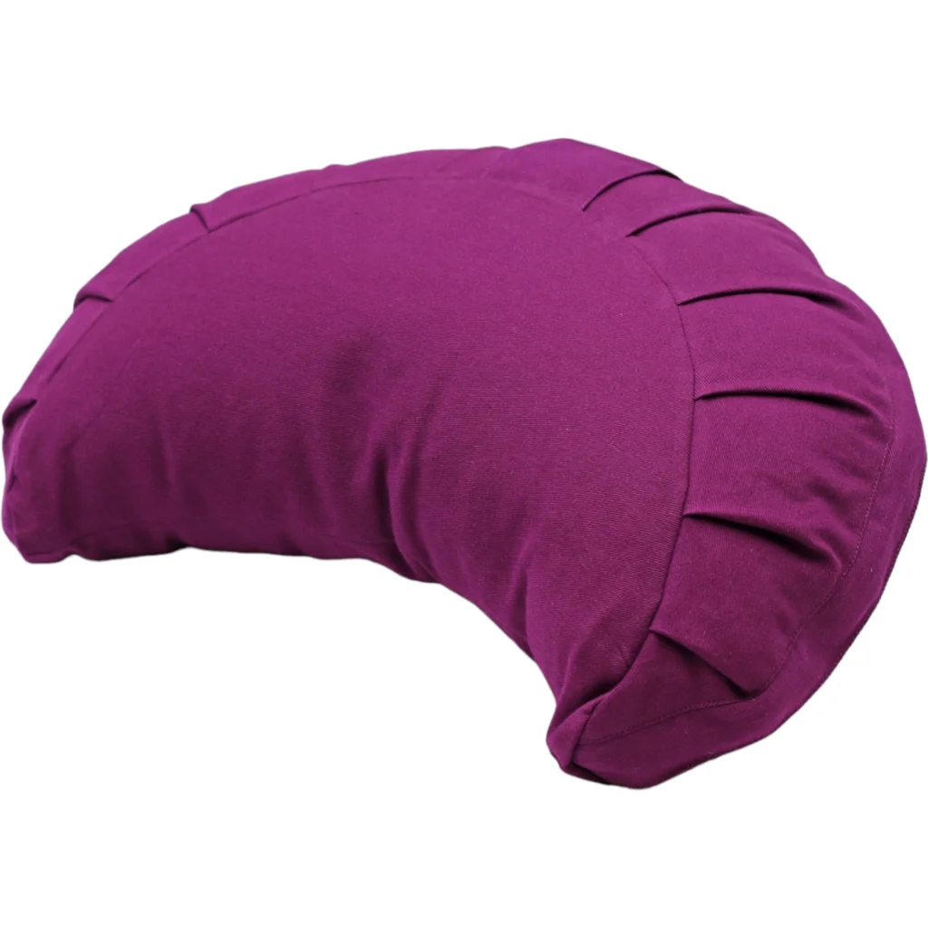 Bio Meditationskissen+Yogakissen Halbmond in Lila von BAGHI Größe 43x23 cm Höhe 18 cm