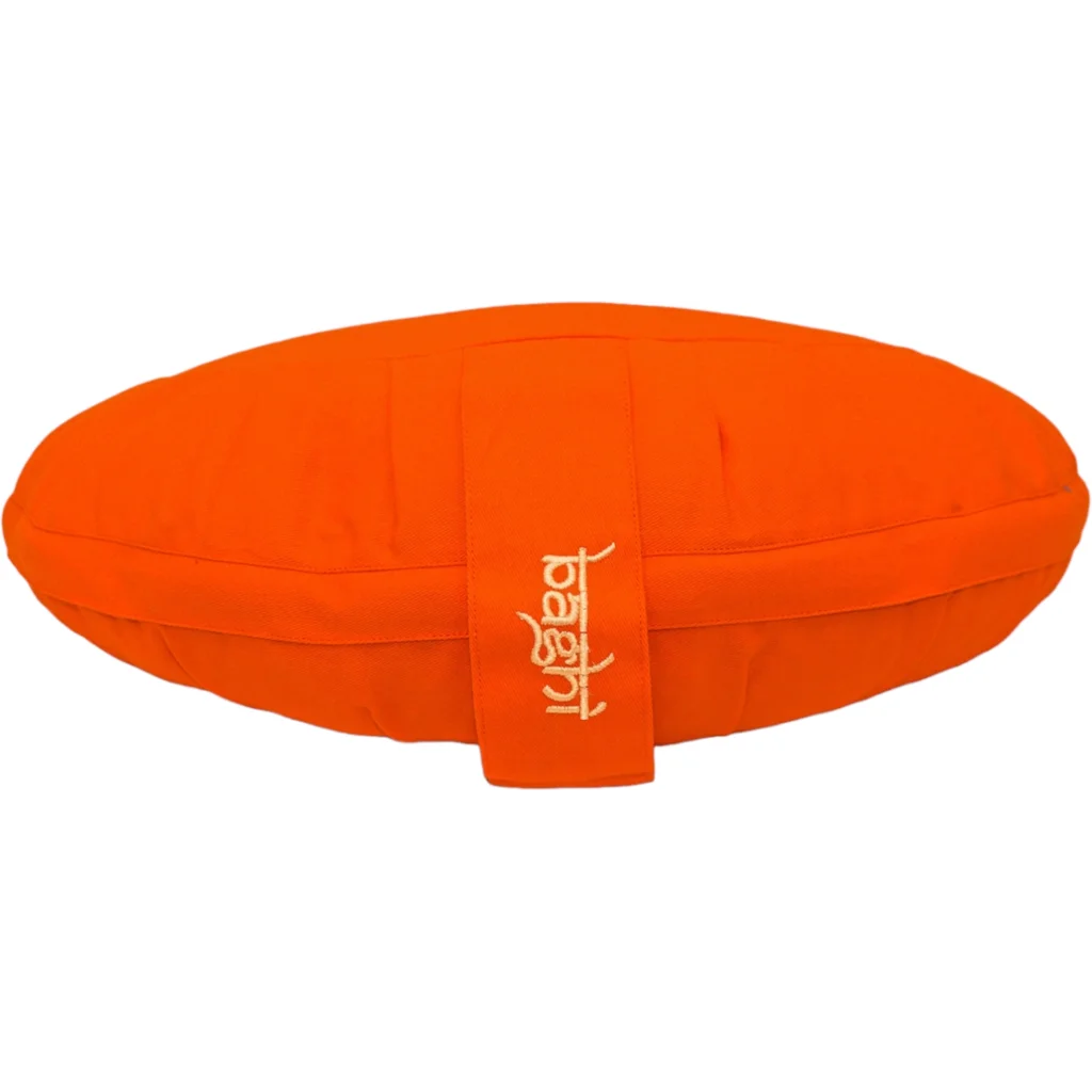 Bio Meditationskissen+Yogakissen Halbmond in Orange von BAGHI Größe 43x23 cm Höhe 18 cm