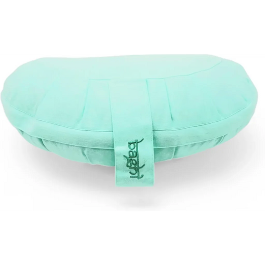 Bio Meditationskissen+Yogakissen Halbmond in Pistazie Grün von BAGHI Größe 43x23 cm Höhe 18 cm