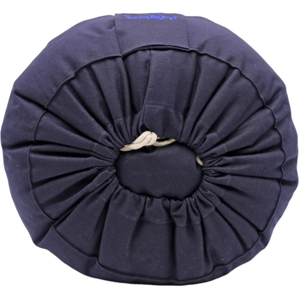 Bio Meditationskissen+Yogakissen rund in Dunkelblau Blau von BAGHI Größe Ø 30 cm Höhe 15 cm
