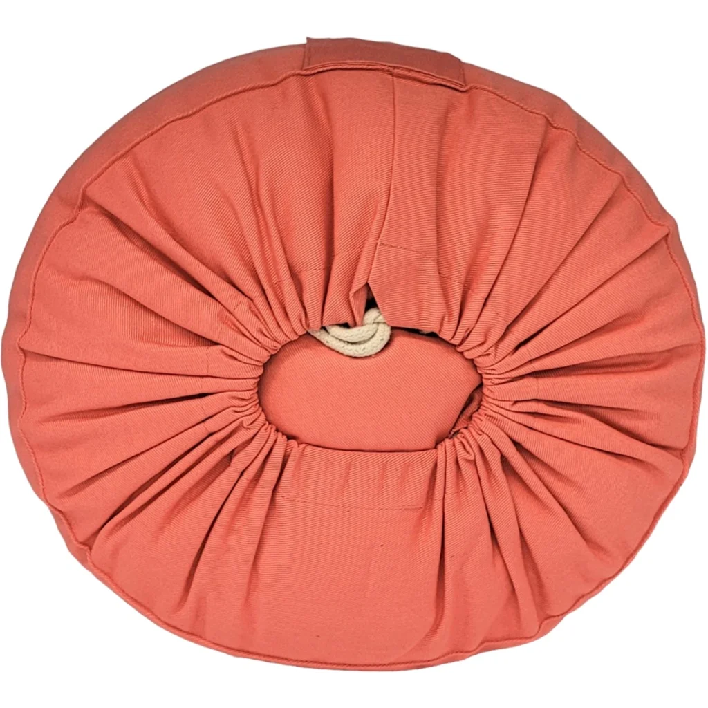 Bio Meditationskissen+Yogakissen rund in Flamingo Orange von BAGHI Größe Ø 30 cm Höhe 15 cm