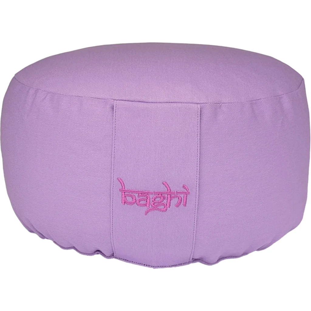 Bio Meditationskissen+Yogakissen rund in Flieder Lila von BAGHI Größe Ø 30 cm Höhe 15 cm