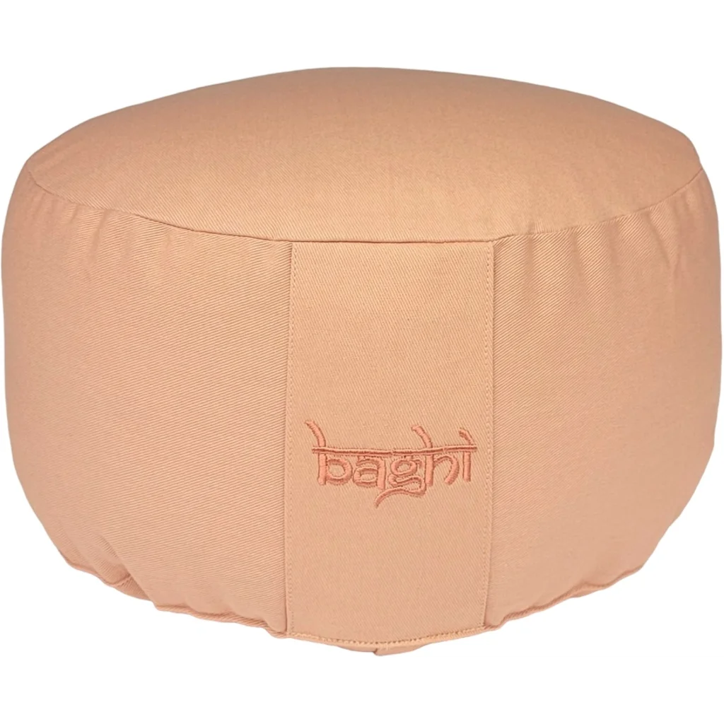 Bio Meditationskissen+Yogakissen rund in Hellzimt Braun von BAGHI Größe Ø 30 cm Höhe 15 cm