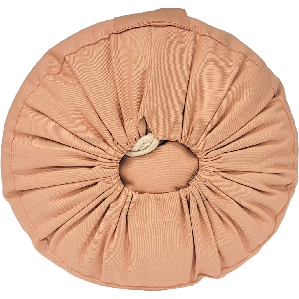 Bio Meditationskissen+Yogakissen rund in Hellzimt Braun von BAGHI Größe Ø 30 cm Höhe 15 cm