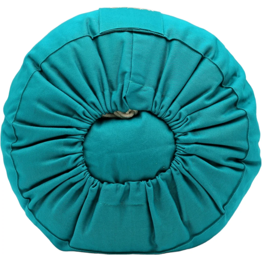 Bio Meditationskissen+Yogakissen rund in Petrol Blau von BAGHI Größe Ø 30 cm Höhe 15 cm
