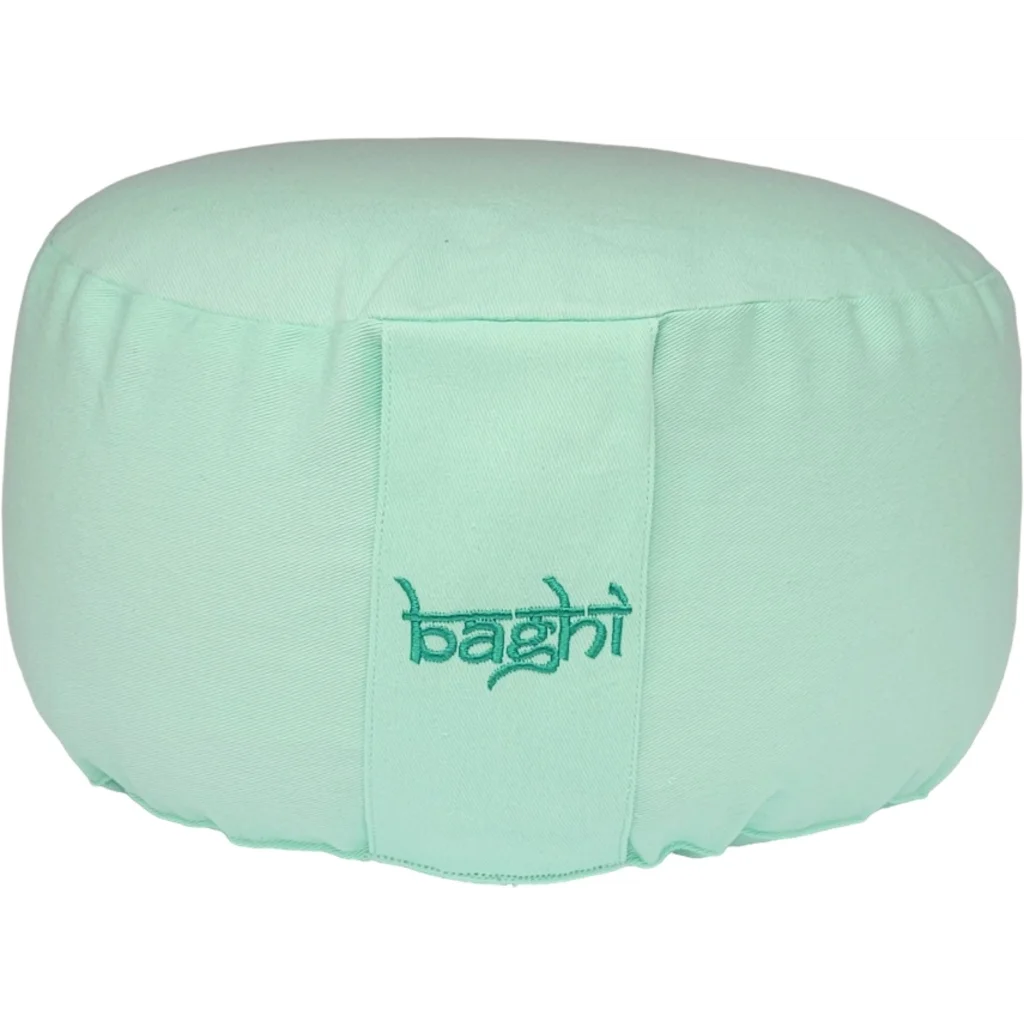 Bio Meditationskissen+Yogakissen rund in Pistazie Grün von BAGHI Größe Ø 30 cm Höhe 15 cm