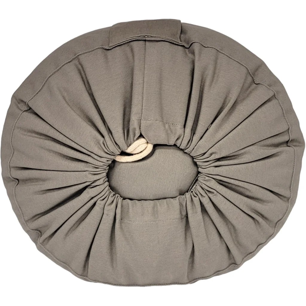 Bio Meditationskissen+Yogakissen rund in Steingrau Braun von BAGHI Größe Ø 30 cm Höhe 15 cm