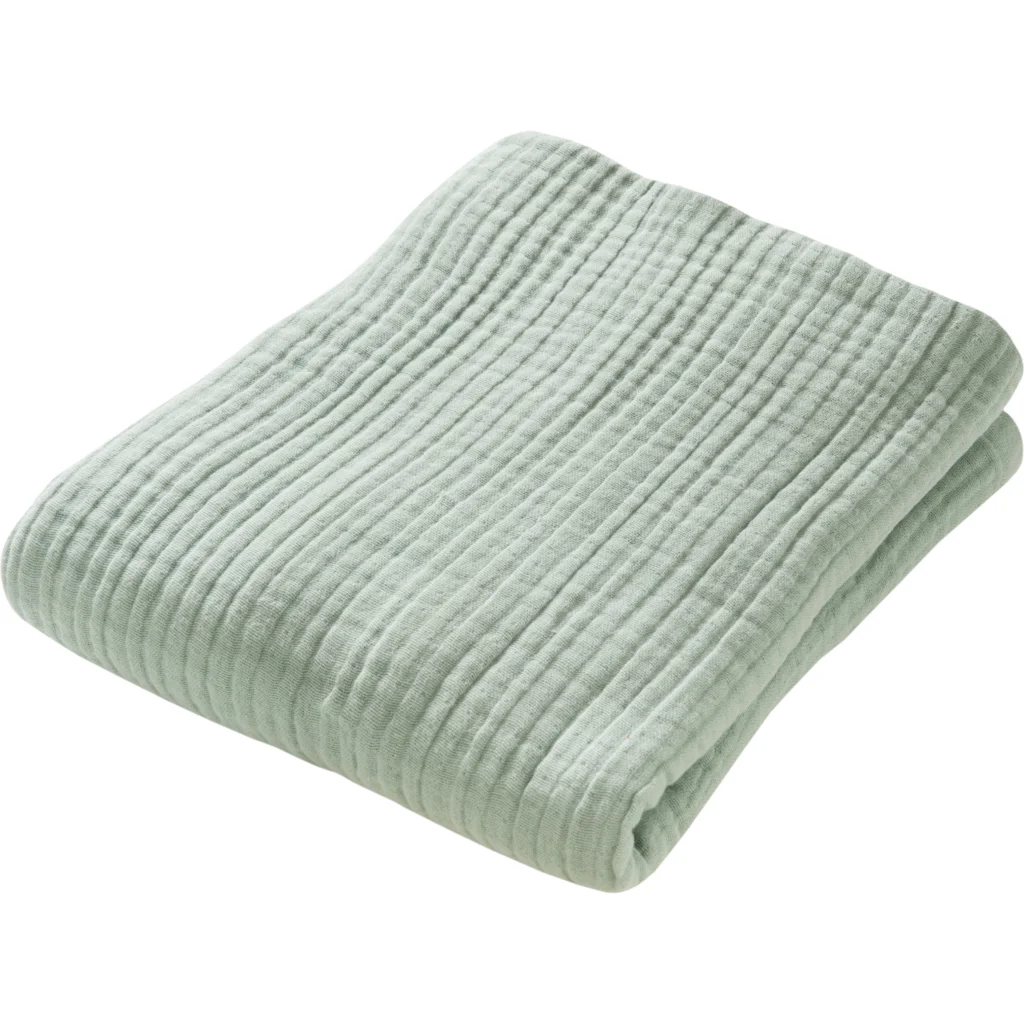 Bio Musselin Baby-Decke in Mint Grün von biobaby Größe 105x105 cm