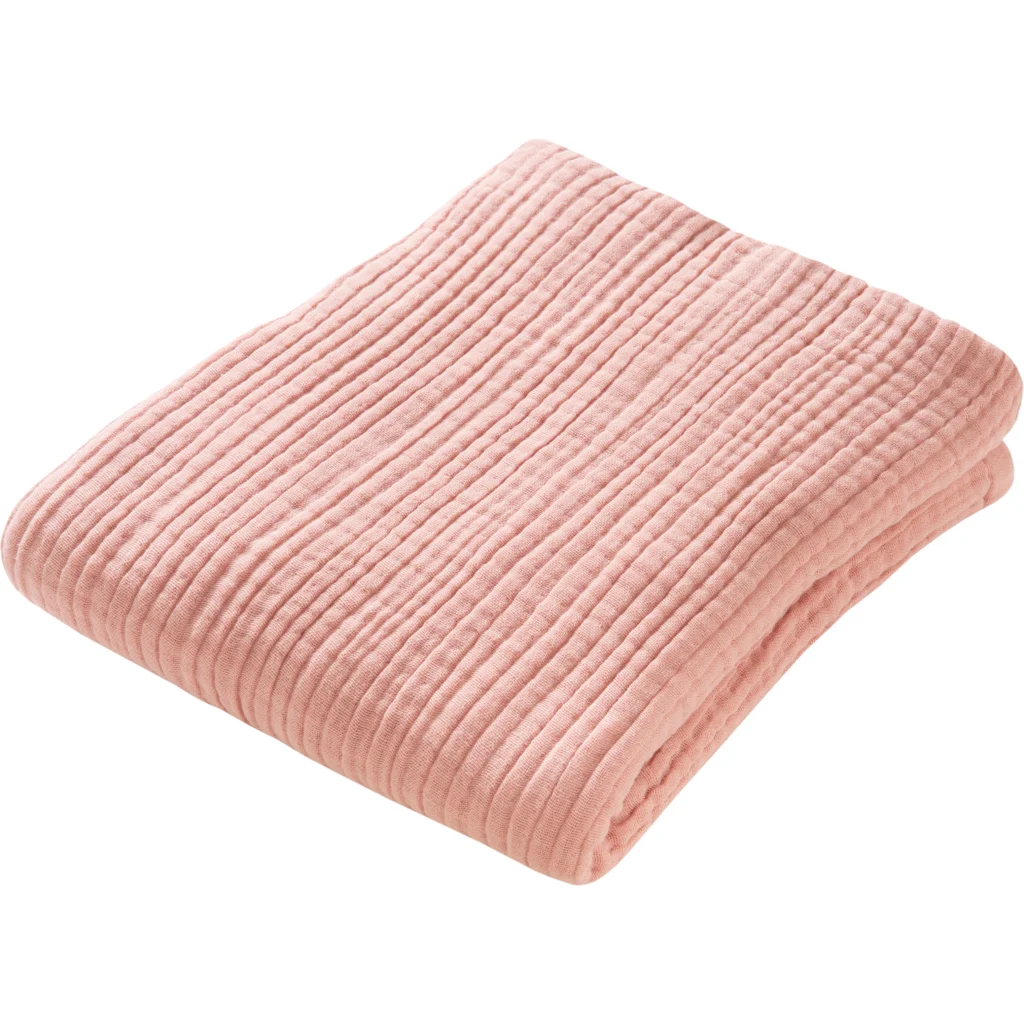 Bio Musselin Baby-Decke in Rosa von biobaby Größe 105x105 cm
