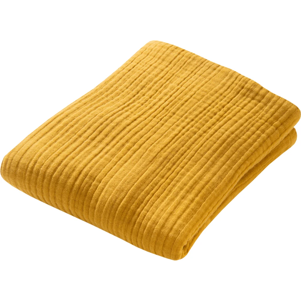 Bio Musselin Baby-Decke in Senfgelb Gelb von biobaby Größe 105x105 cm
