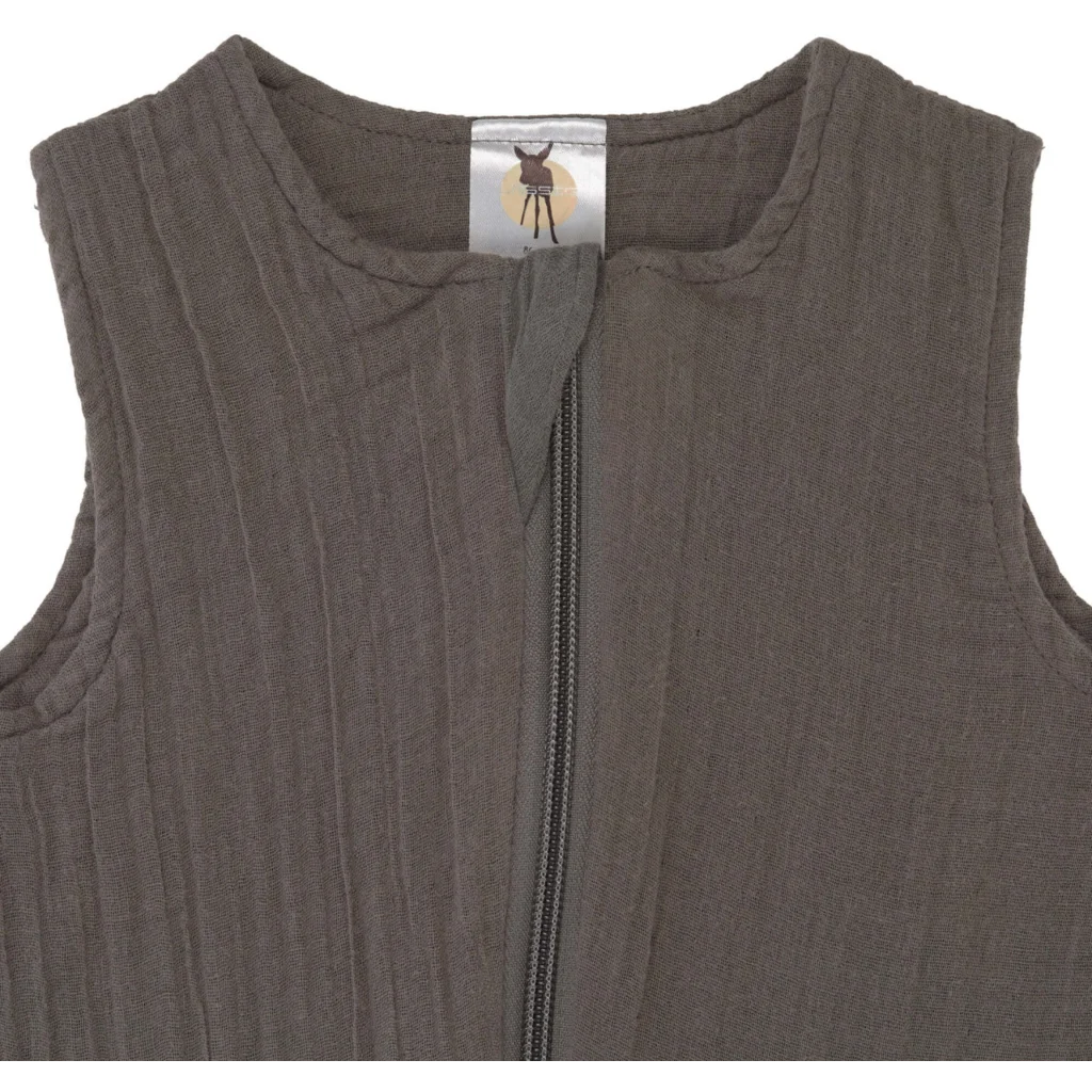 Bio Musselin Baby-Schlafsack in Basalt Braun von Lässig Größe 50+56