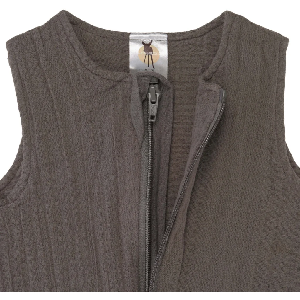 Bio Musselin Baby-Schlafsack in Basalt Braun von Lässig Größe 50+56