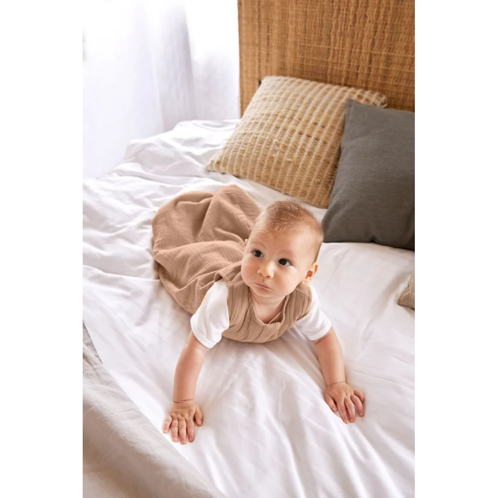Bio Musselin Baby-Schlafsack in Papaya Orange von Lässig Größe 50+56
