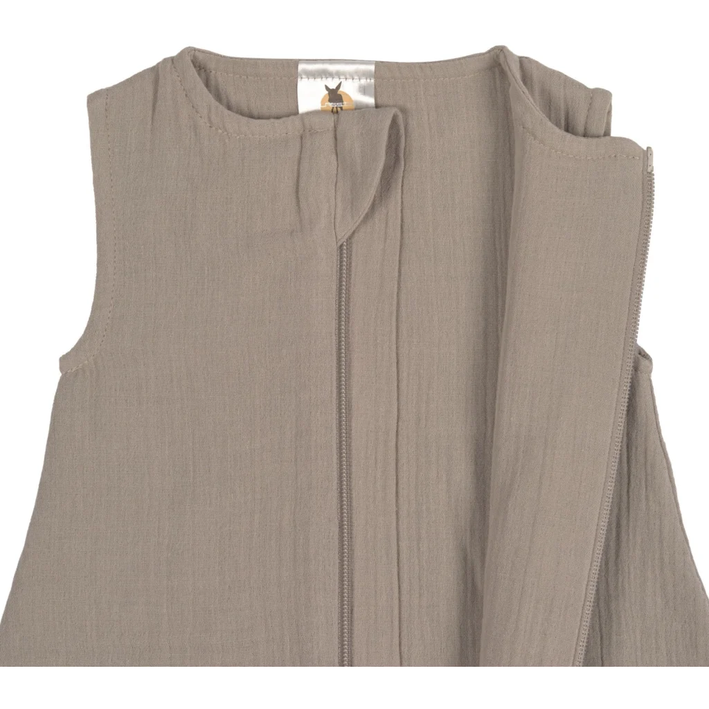 Bio Musselin Baby-Schlafsack in Taupe Grau von Lässig Größe 50+56