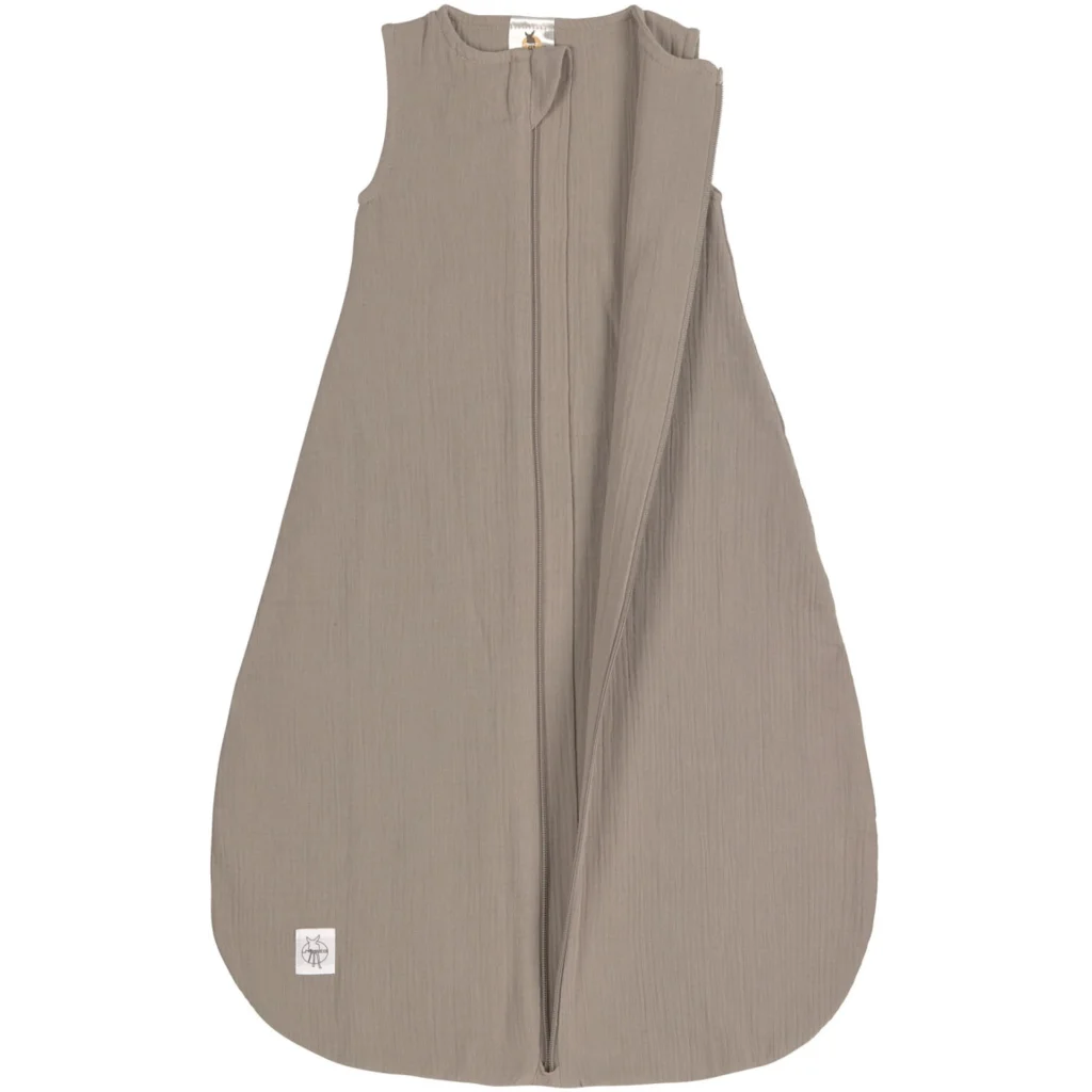 Bio Musselin Baby-Schlafsack in Taupe Grau von Lässig Größe 50+56