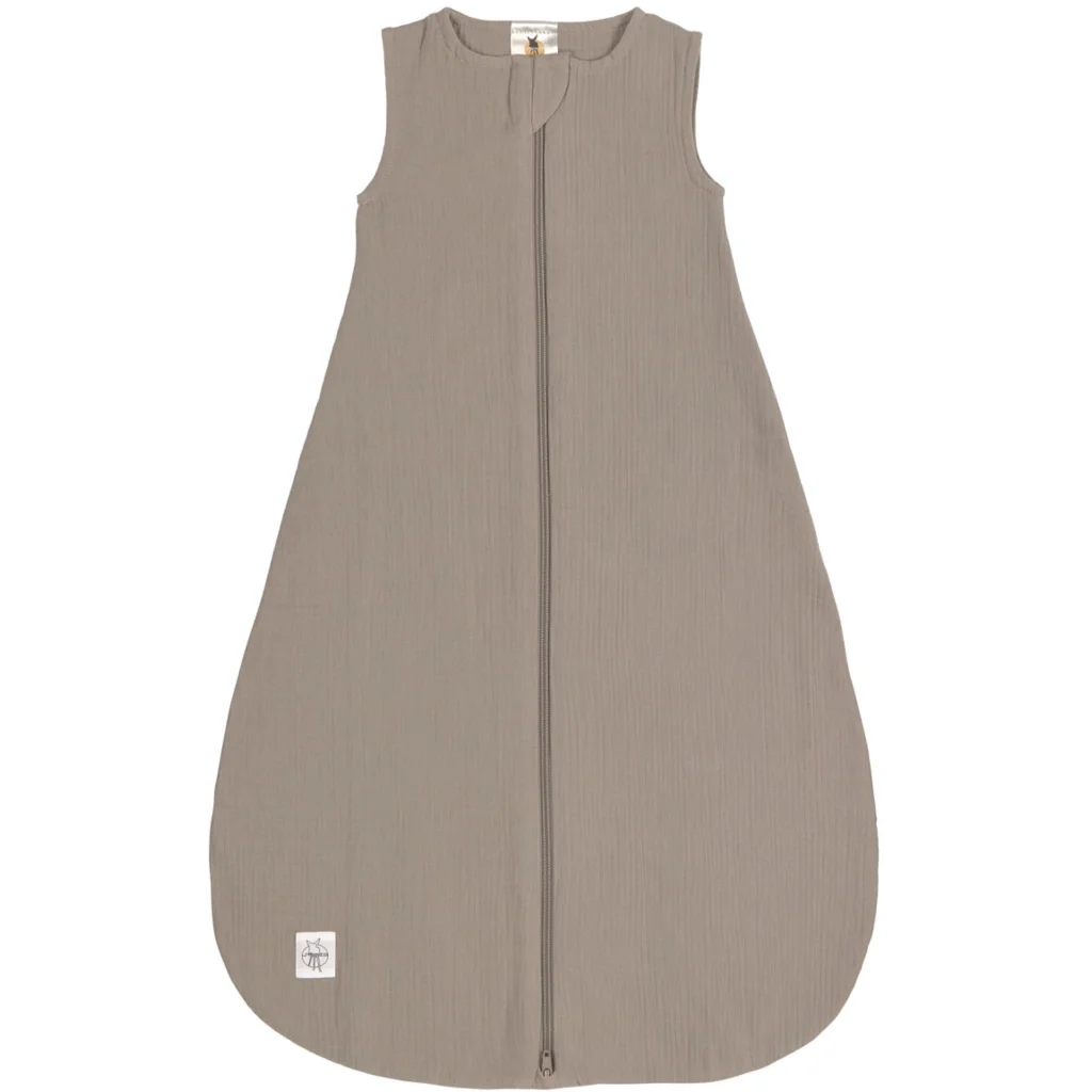 Bio Musselin Baby-Schlafsack in Taupe Grau von Lässig Größe 74+80