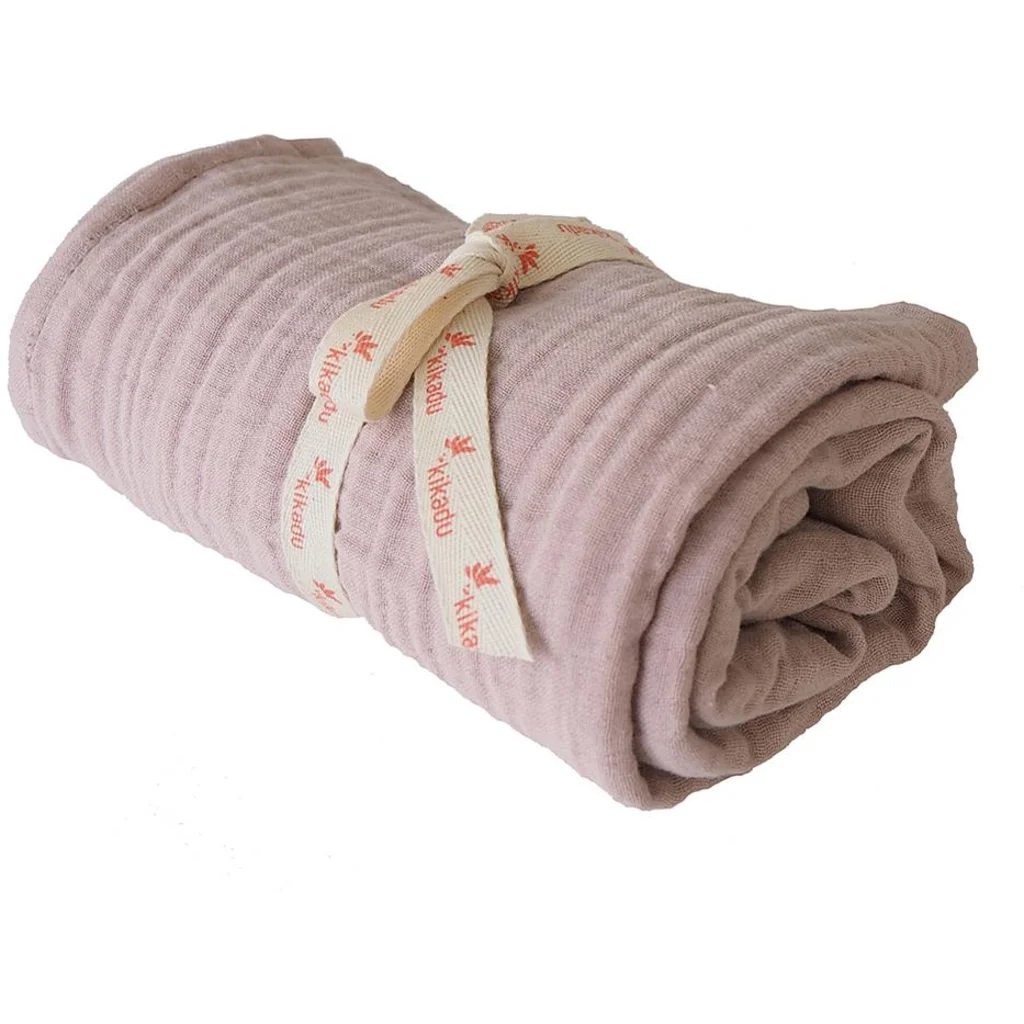 Bio Musselin Baby-Tuch in Rosé Rosa von kikadu Größe 80x80 cm