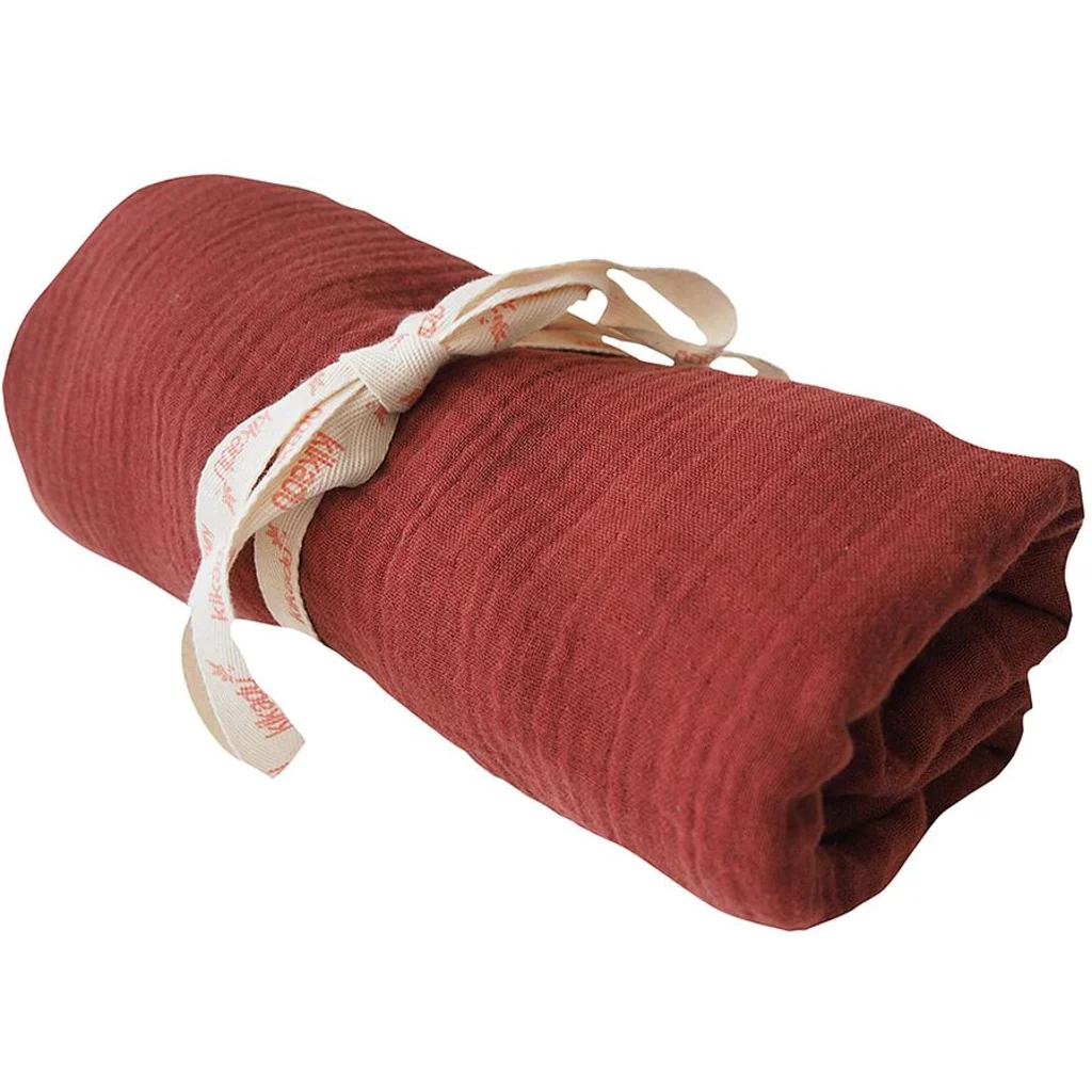Bio Musselin Baby-Tuch in Rost Rot von kikadu Größe 80x80 cm