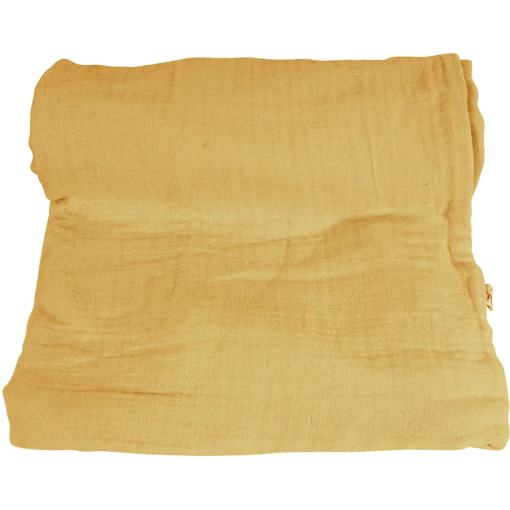 Bio Musselin Baby-Tuch in Senfgelb Gelb von kikadu Größe 110x110 cm