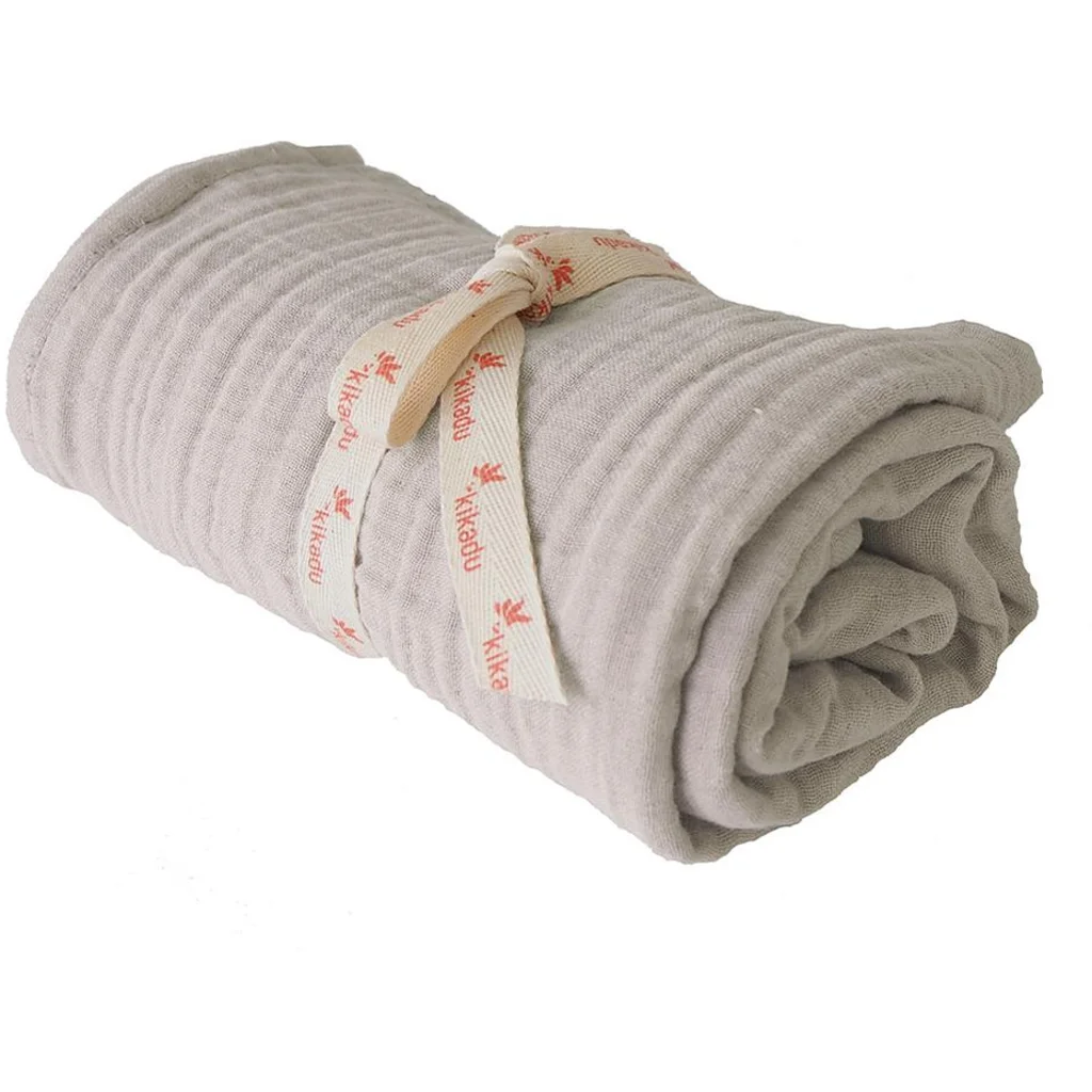 Bio Musselin Baby-Tuch in Silbergrau Grau von kikadu Größe 80x80 cm