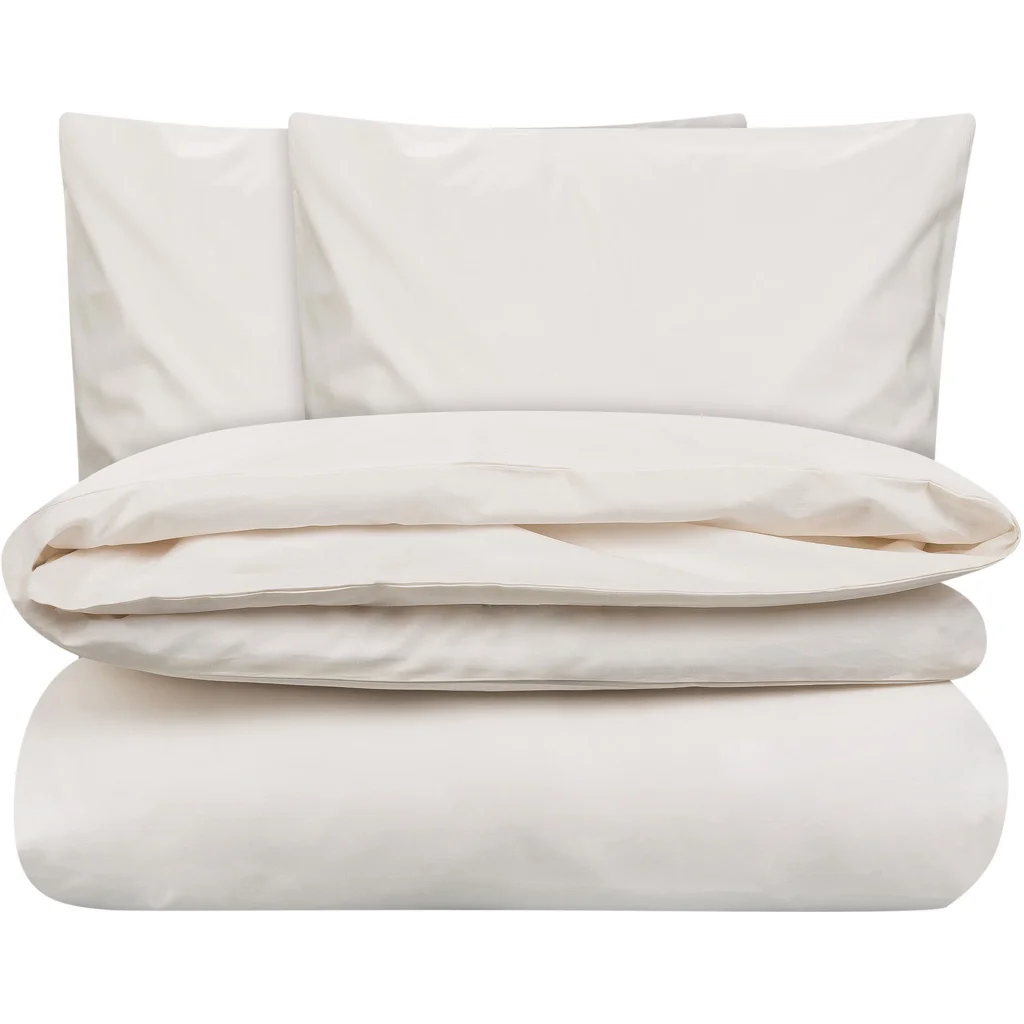 Bio Perkal Bettwäsche Garnitur 3-teilig in Creme von MELA home Größe 240x220 + 2x 80x80 cm