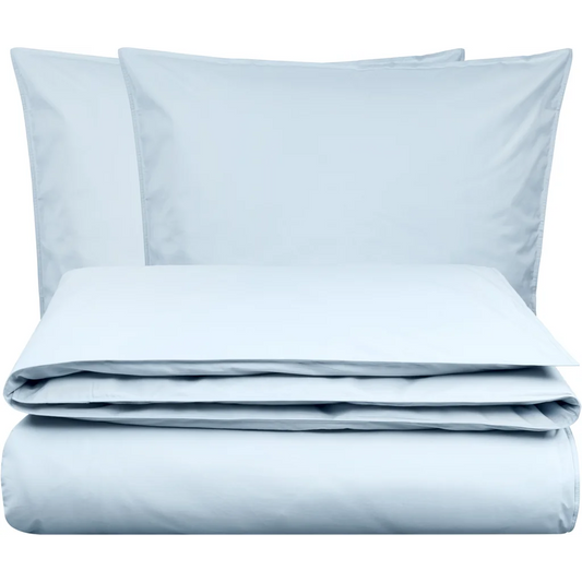 Bio Perkal Bettwäsche Garnitur 3-teilig in Himmelblau Blau von MELA home Größe 240x220 + 2x 80x80 cm