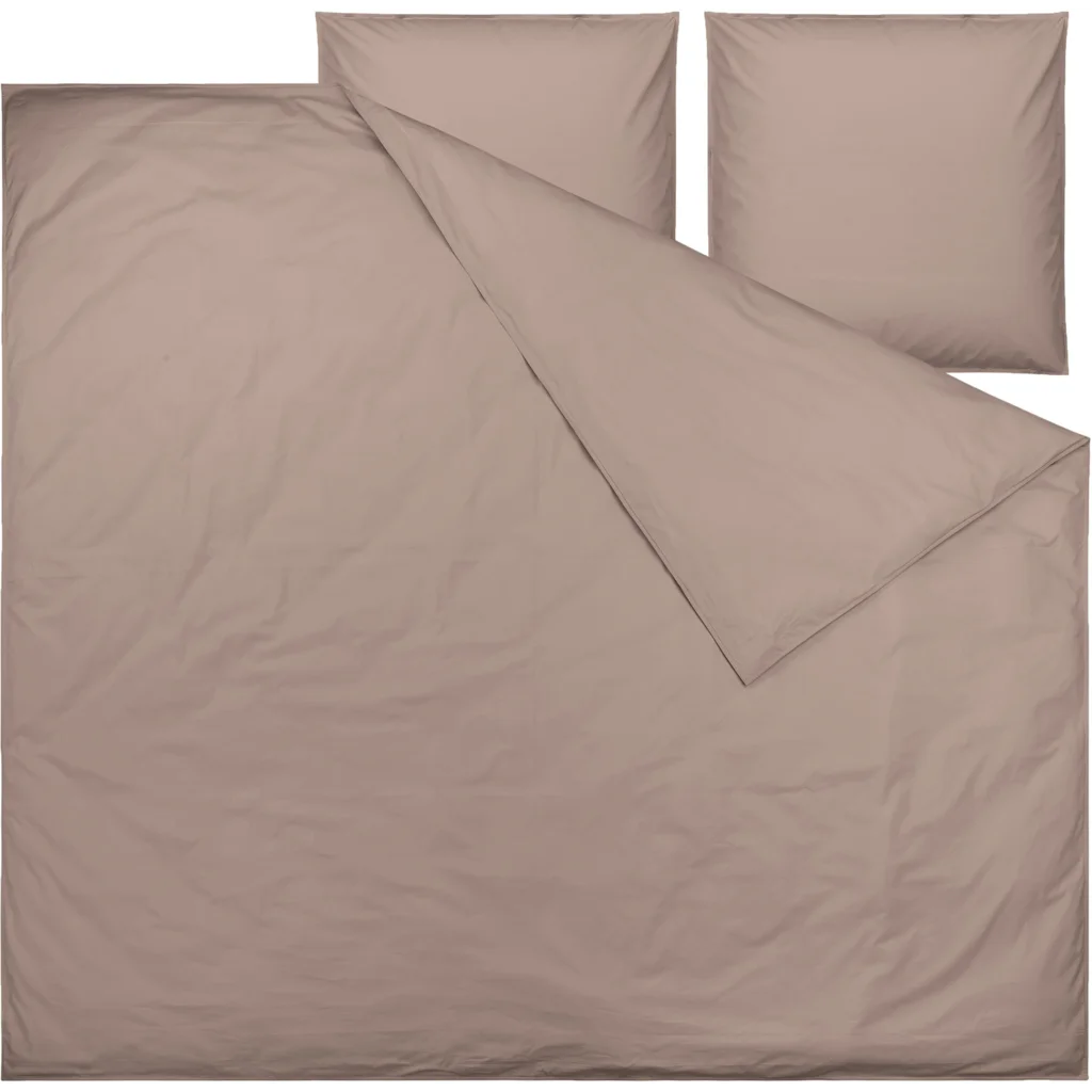 Bio Perkal Bettwäsche Garnitur 3-teilig in Mokka Braun von MELA home Größe 240x220 + 2x 80x80 cm