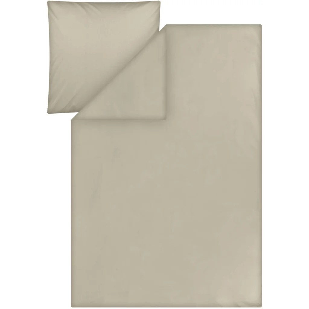 Bio Perkal Bettwäsche Garnitur in Beige von MELA home Größe 155x220 + 80x80 cm