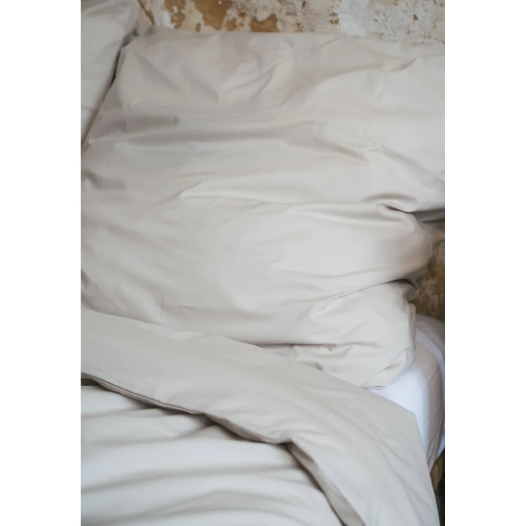 Bio Perkal Bettwäsche Garnitur in Beige von MELA home Größe 155x220 + 80x80 cm