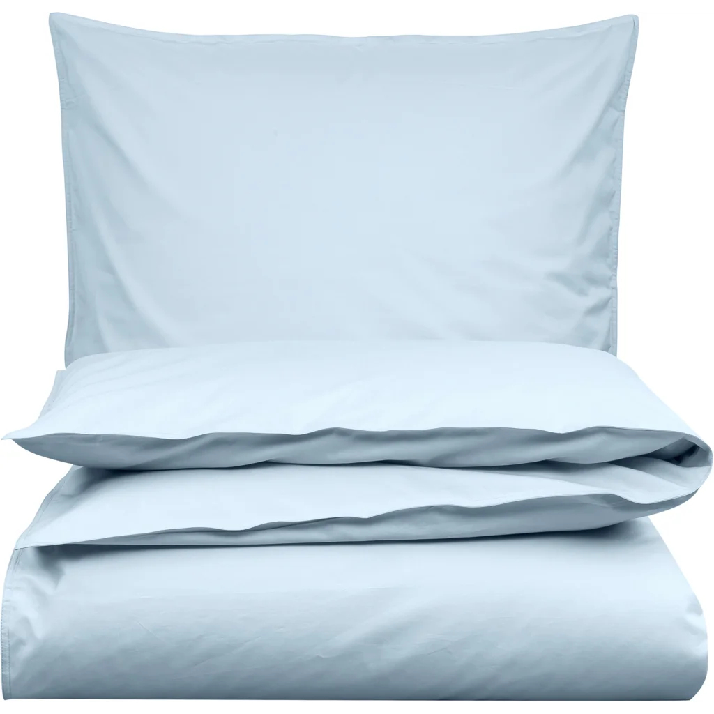 Bio Perkal Bettwäsche Garnitur in Himmelblau Blau von MELA home Größe 155x220 + 80x80 cm