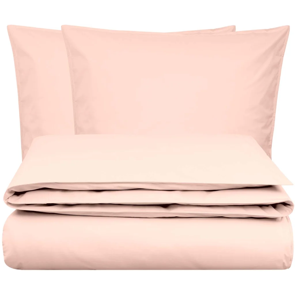 Bio Perkal Bettwäsche Pastell Garnitur 3-teilig in Rosa von MELA home Größe 240x220 + 2x 80x80 cm