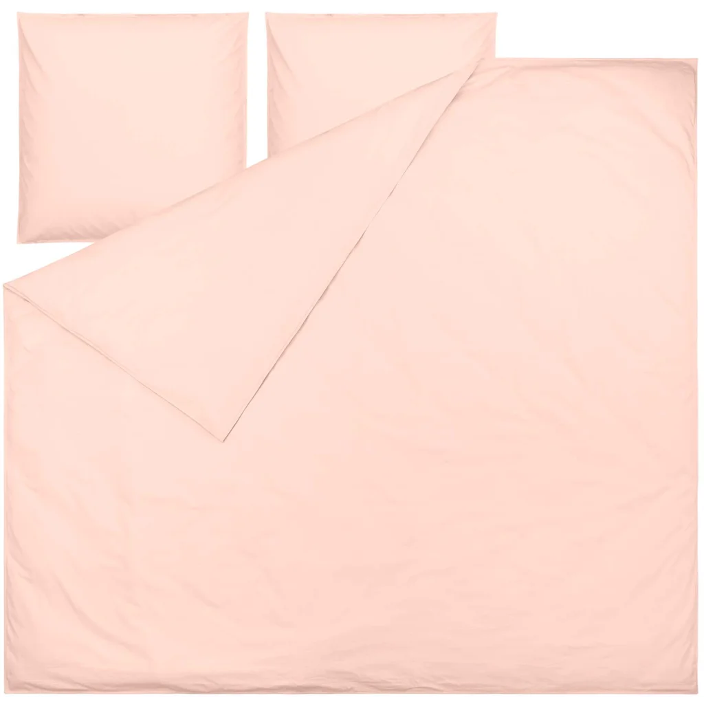 Bio Perkal Bettwäsche Pastell Garnitur 3-teilig in Rosa von MELA home Größe 240x220 + 2x 80x80 cm