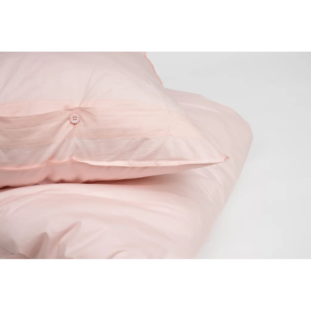 Bio Perkal Bettwäsche Pastell Garnitur in Rosa von MELA home Größe 135x200 + 80x80 cm