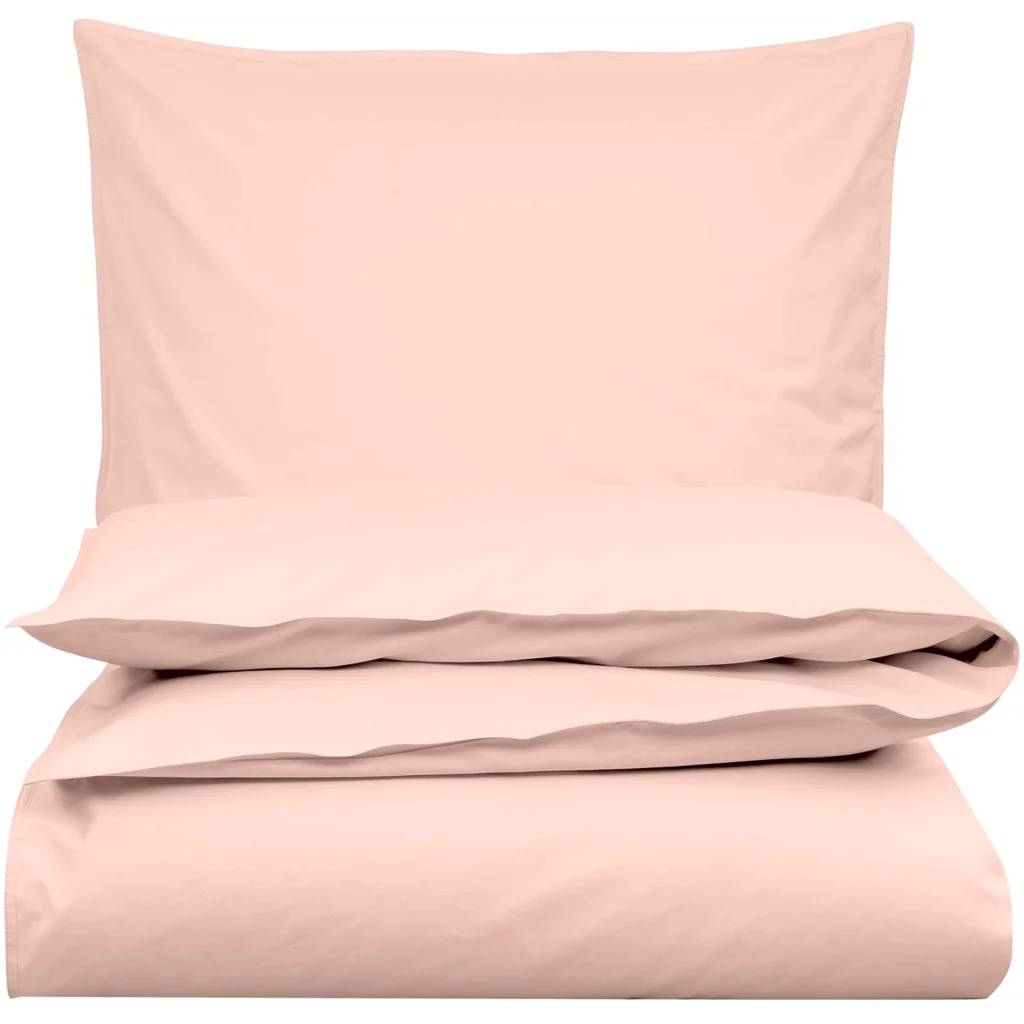 Bio Perkal Bettwäsche Pastell Garnitur in Rosa von MELA home Größe 155x220 + 80x80 cm