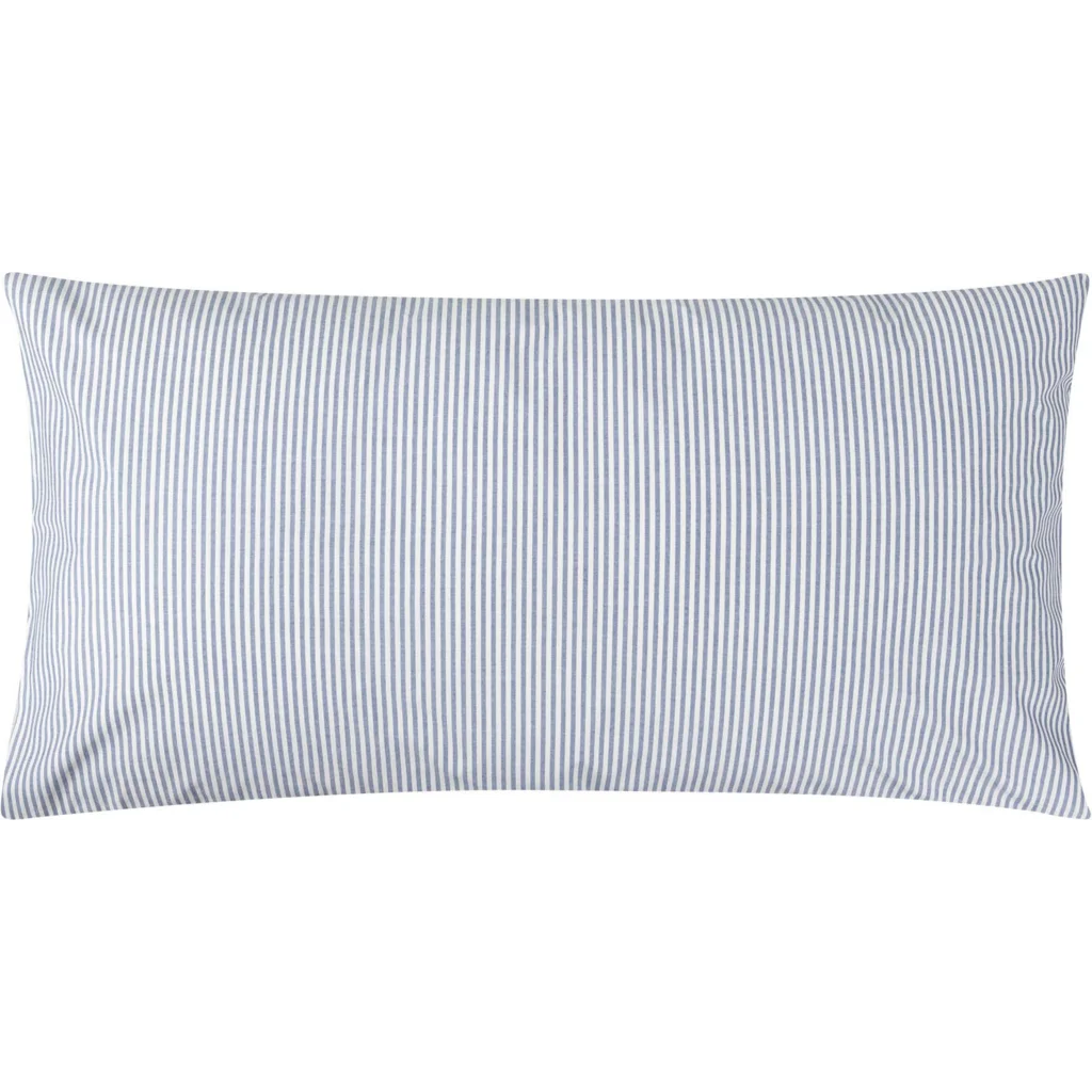 Bio Perkal Bettwäsche Streifen Kissenbezug in Blau+Weiß Muster Streifen von MELA home Größe 40x80 cm