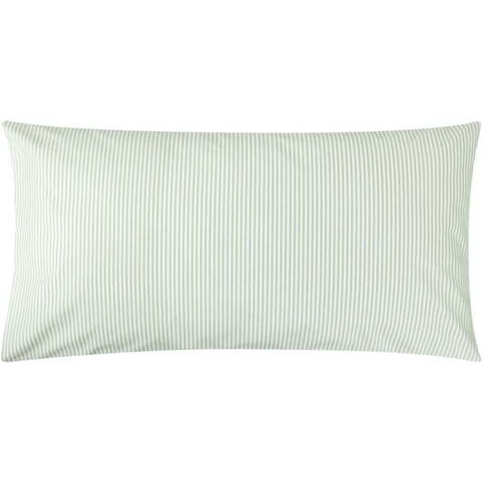 Bio Perkal Bettwäsche Streifen Kissenbezug in Salbei+Weiß Grün+Weiß Muster Streifen von MELA home Größe 40x80 cm
