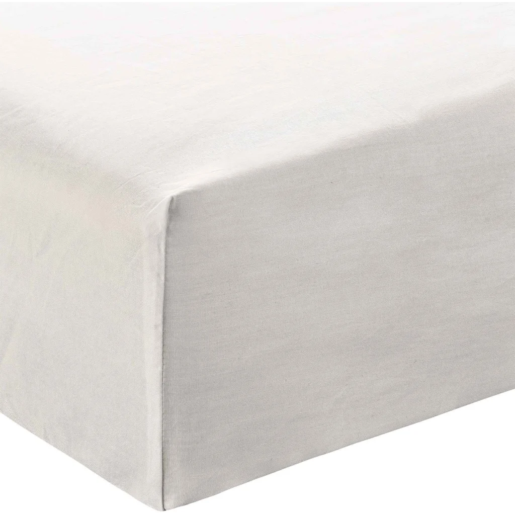 Bio Perkal Spannbettlaken für Boxspringbetten in Standardgröße - Doppelbett in Creme von MELA home Größe 180-200 x 200 cm