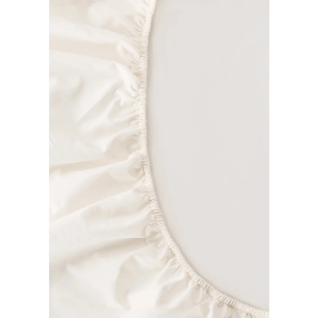 Bio Perkal Spannbettlaken für Boxspringbetten in Standardgröße - Doppelbett in Creme von MELA home Größe 180-200 x 200 cm