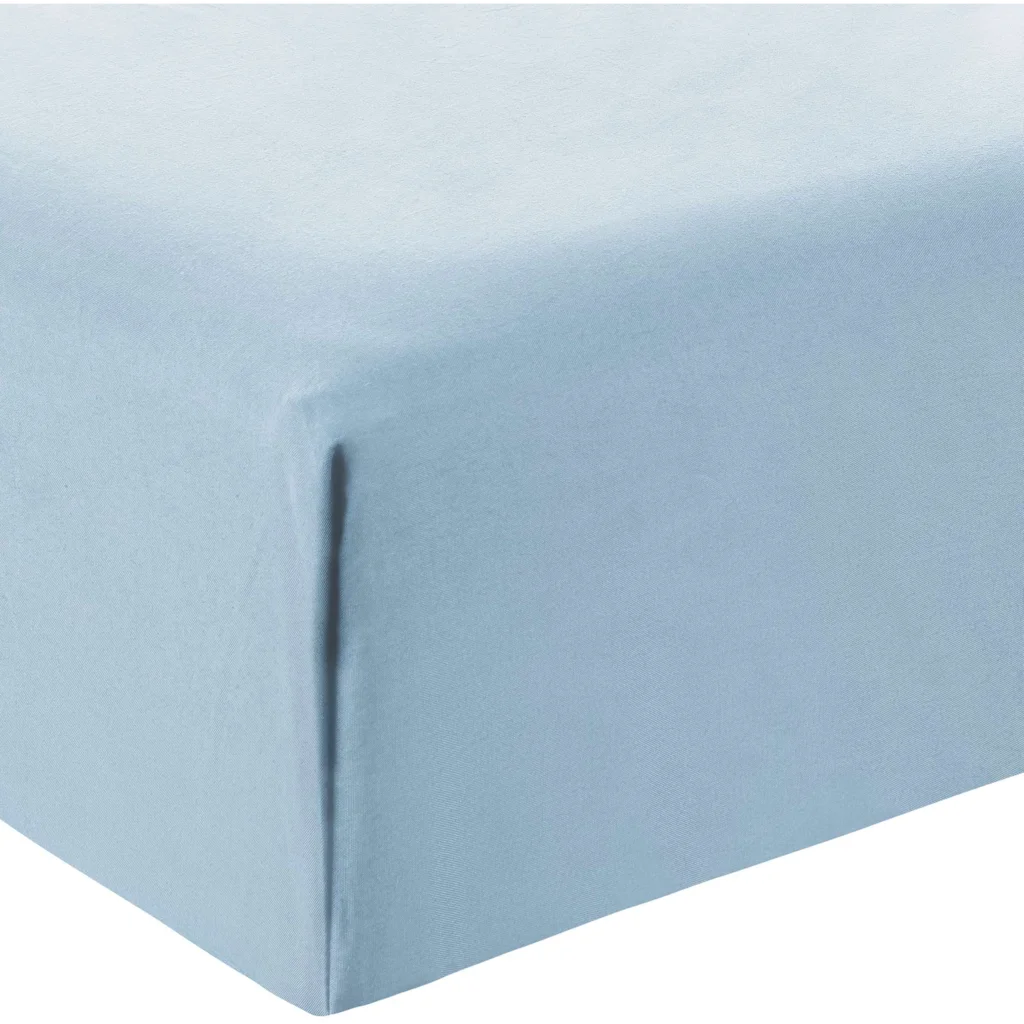 Bio Perkal Spannbettlaken für Boxspringbetten in Standardgröße - Einzelbett in Himmelblau Blau von MELA home Größe 90x200 cm
