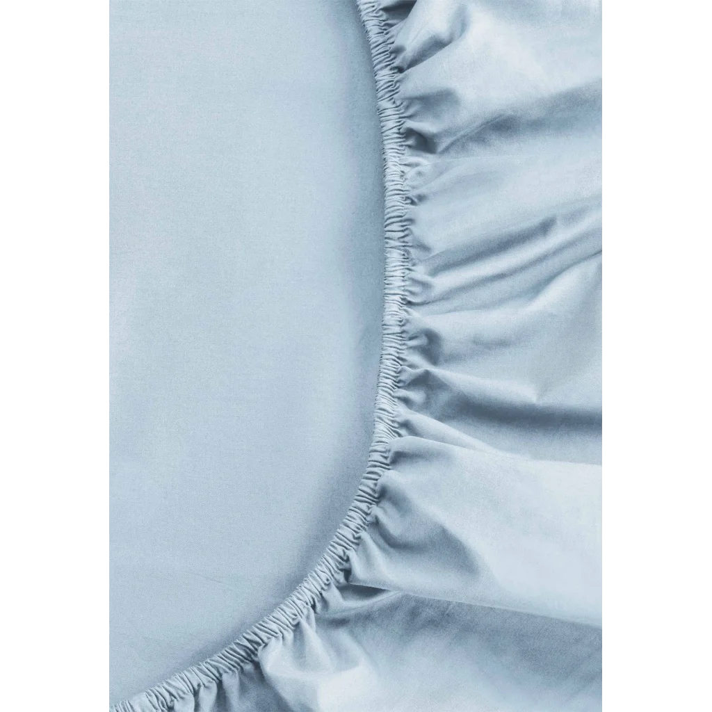 Bio Perkal Spannbettlaken für Boxspringbetten in Standardgröße - Einzelbett in Himmelblau Blau von MELA home Größe 90x200 cm