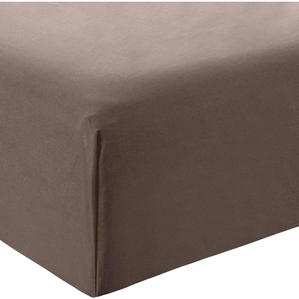 Bio Perkal Spannbettlaken für Boxspringbetten in Standardgröße - Einzelbett in Mokka Braun von MELA home Größe 90x200 cm