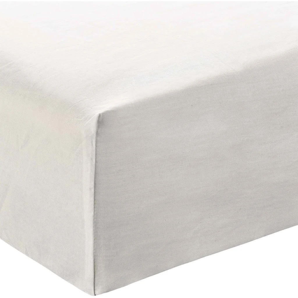 Bio Perkal Spannbettlaken für Boxspringbetten in Übergröße in Weiß Muster Streifen von MELA home Größe 140-160 x 200 cm