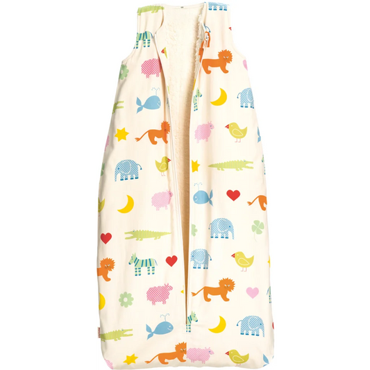 Bio Satin Baby-Schlafsack Arche Noah mit Flanellfutter in Muster Arche Noah von Cotonea Größe 70 (ca. 76 cm)