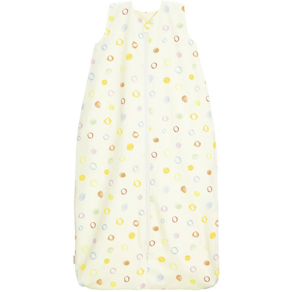 Bio Satin Baby-Schlafsack Kritzelkreise mit Flanellfutter – LAMA Living