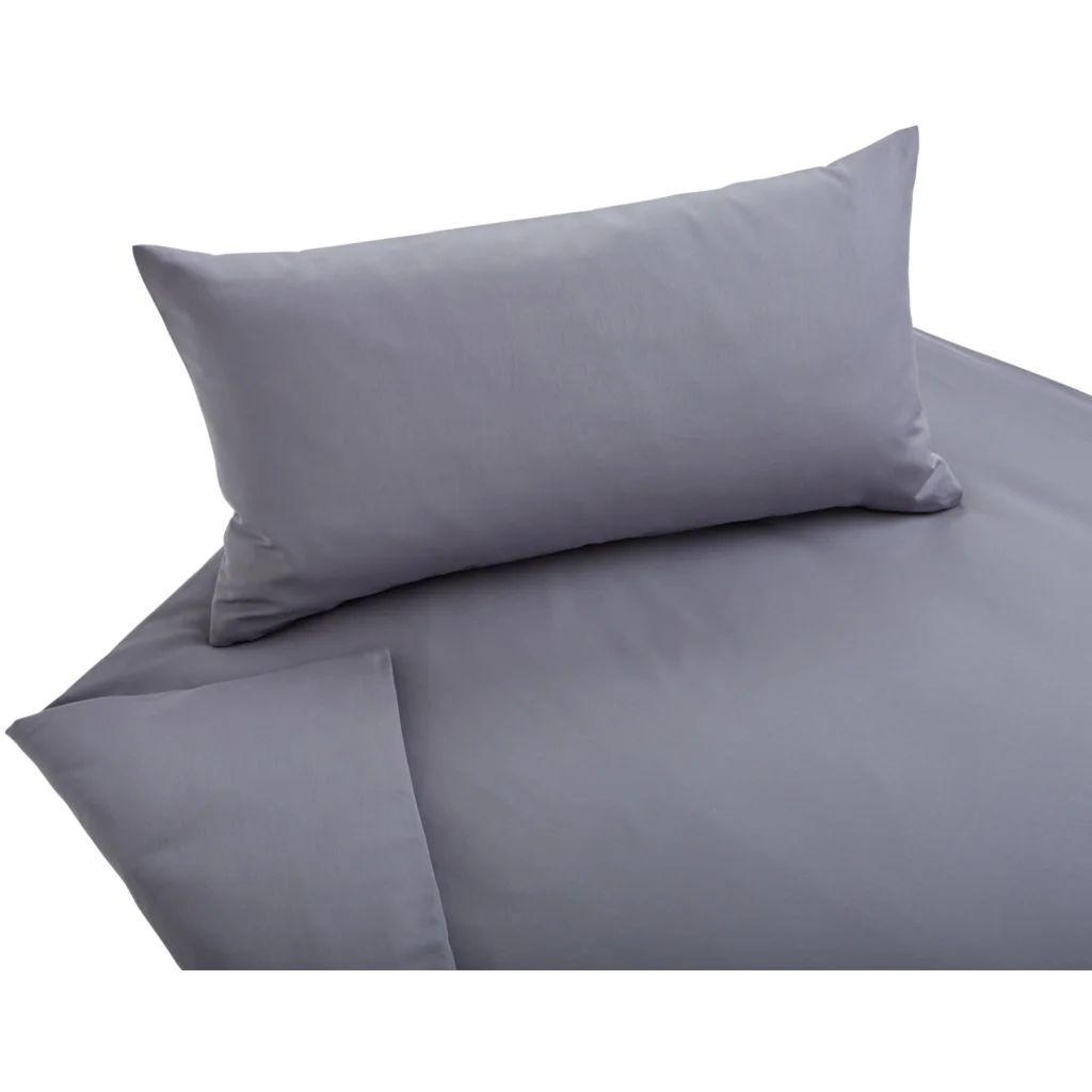 Bio Satin Bettwäsche Classic Garnitur 3-teilig in Platin Grau von Cotonea Größe 200x220 + 2x 80x80 cm