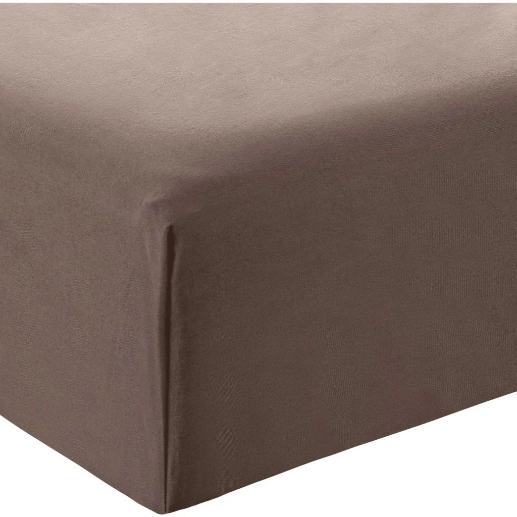 Bio Single-Jersey Spannbettlaken für Boxspringbetten in Standardgröße - Einzelbett in Mokka Braun von MELA home Größe 90x200 cm
