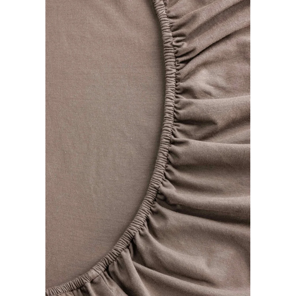 Bio Single-Jersey Spannbettlaken für Boxspringbetten in Standardgröße - Einzelbett in Mokka Braun von MELA home Größe 90x200 cm